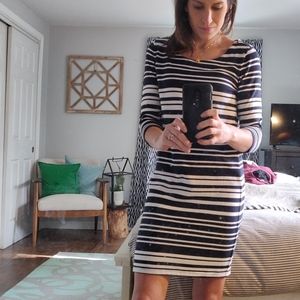Multi Stripe Pique Shift Dress